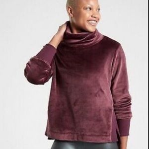 Athleta double cozy karma funnel neck fleece shirt XS